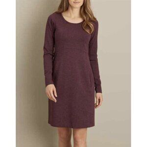 Duluth Trading Womens Wearwithall Long Sleeve Ponte Knit Dress sz Small Burgundy